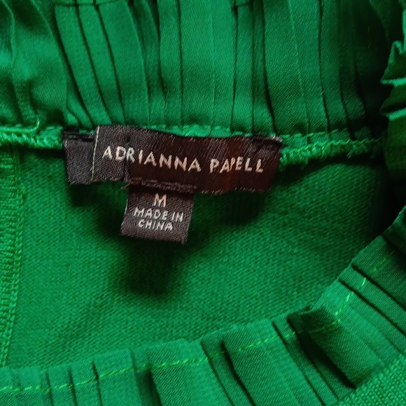 Adrianna Papell kelly green pleated chiffon sleeve knit sweater - Picture 5 of 6